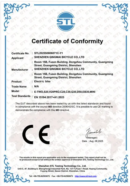 Certificato CE-MD