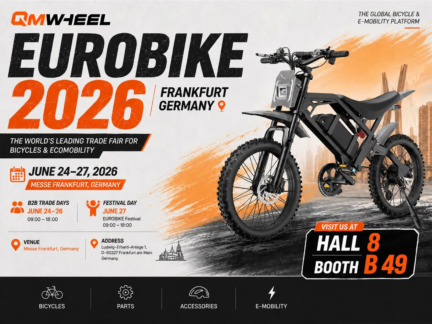 QMWHEEL esporr&agrave; biciclette elettriche Fat Tire ad alte prestazioni a EUROBIKE 2026